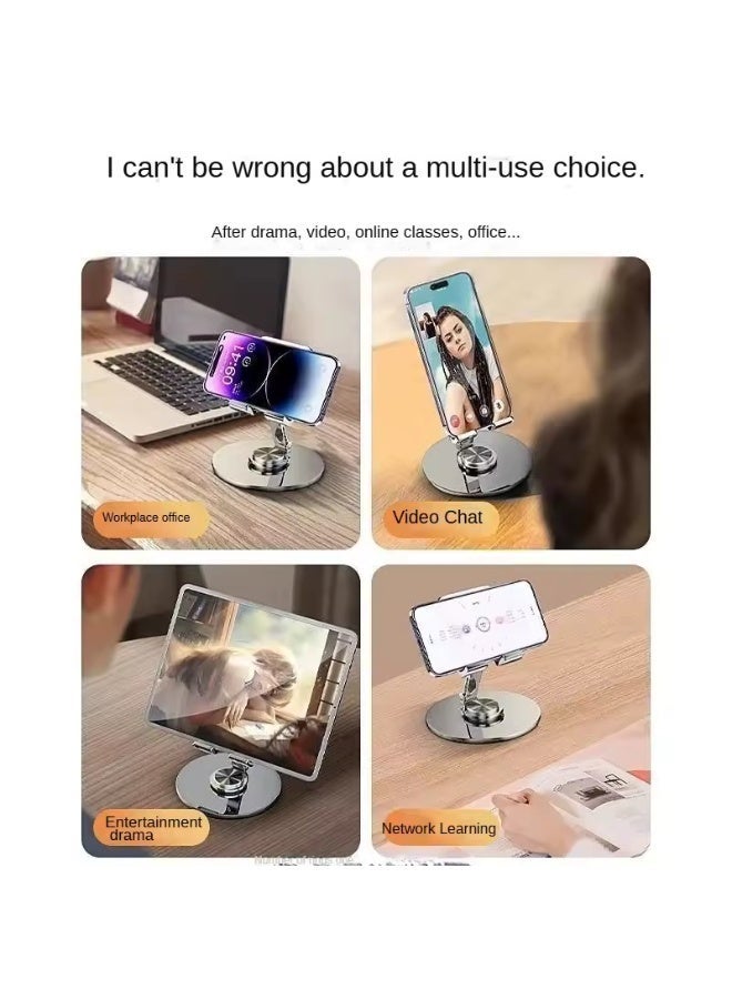 "Mobile & Tablet Desk Stand Metal Rotating – Highly Practical Design, Perfect for Study, Work & Watching Videos, Flexible 360° Viewing, Compatible with 4.7–13 Inch Devices" - Image 3